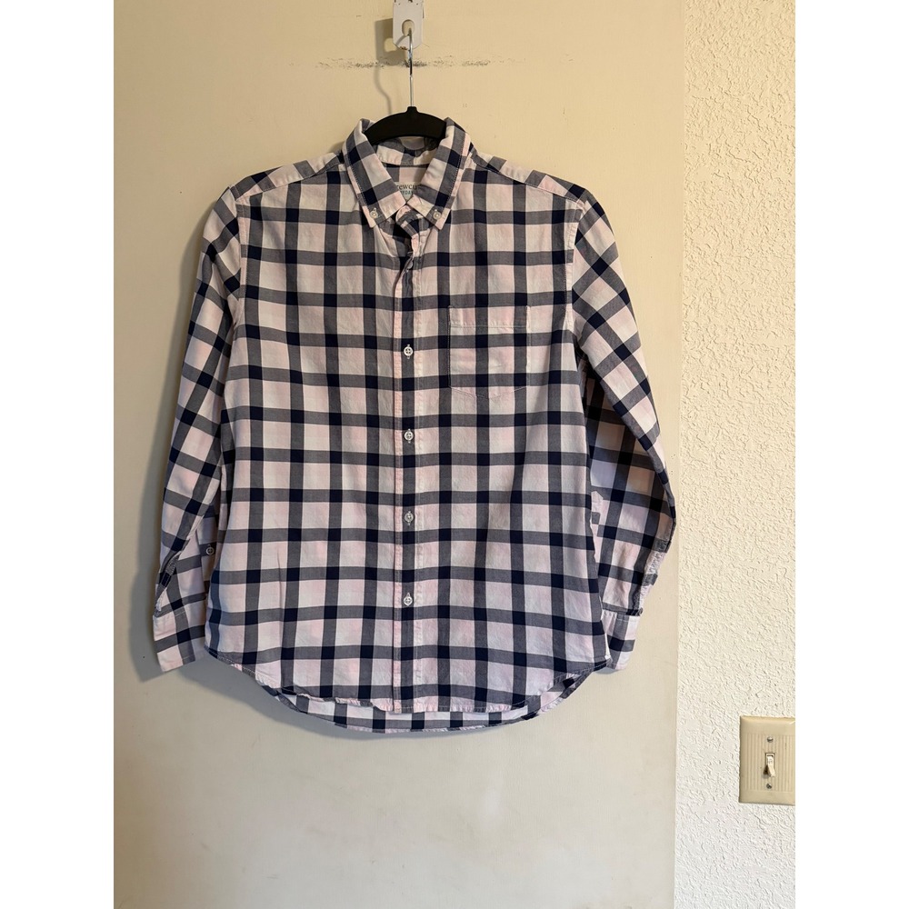 Crewcuts Everyday Plaid Button Down Shirt Kids Size‎ 12 Long Sleeve Cotton